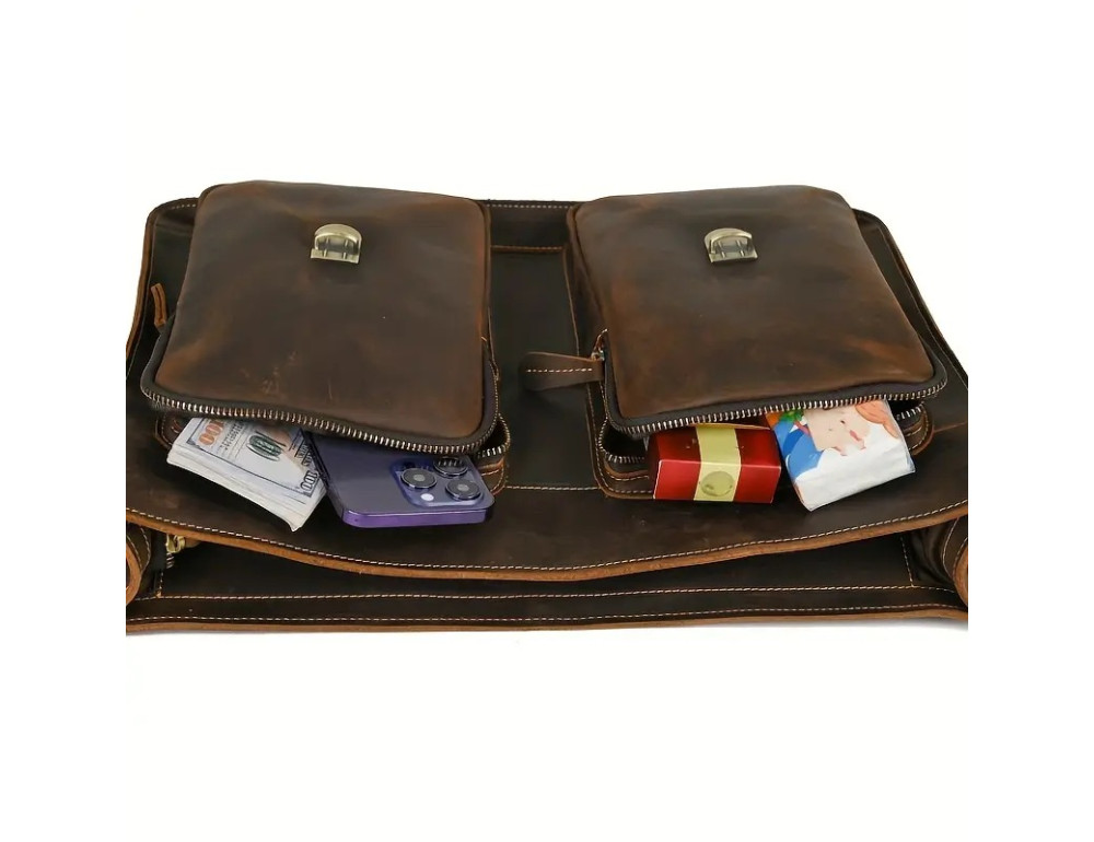 Чоловічий шкіряний портфель Tiding Bag Bx9033DB - Фотографія № 6
