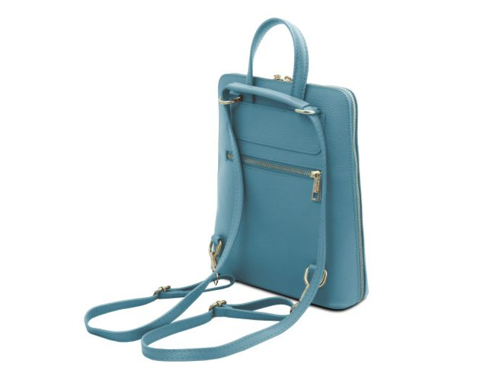 Жіночий шкіряний рюкзак Tuscany Leather TL142092 (Блакитний) - Фотографія № 4