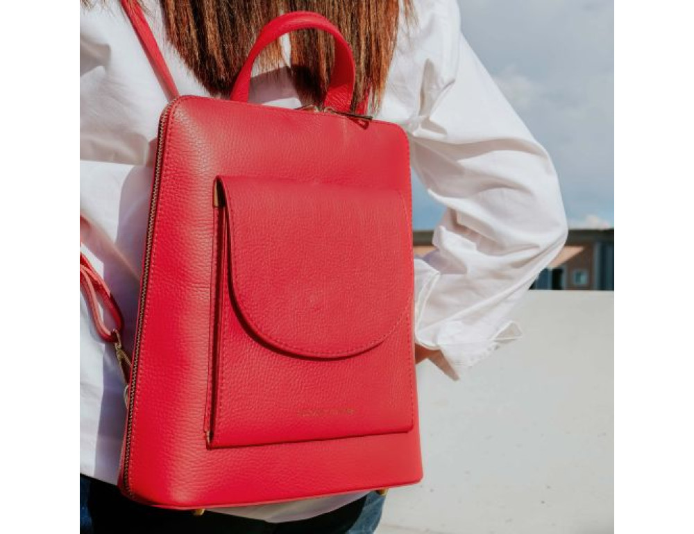Жіночий шкіряний рюкзак Tuscany Leather TL142092 (Блакитний) - Фотографія № 8