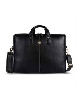 Шкіряна сумка для ноутбука 15,6" Hammonds Flycatcher LB106 Black (чорна)