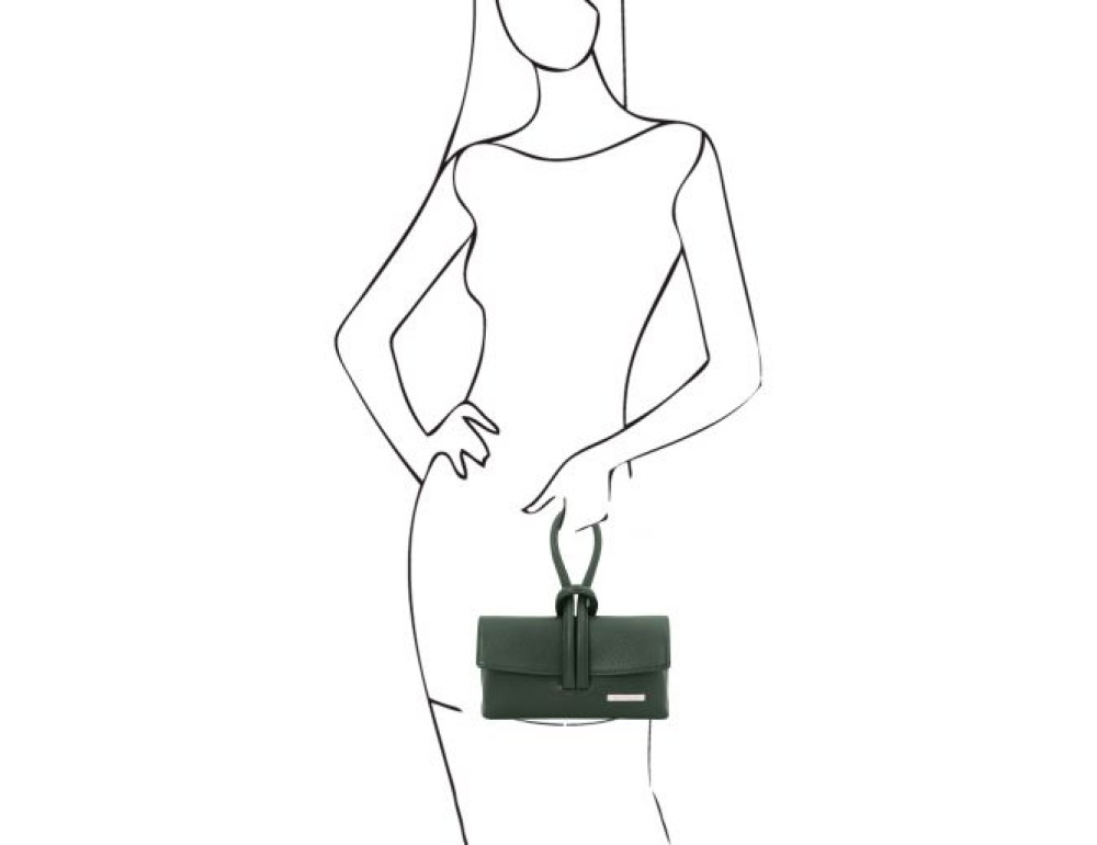 Жіночий шкіряний клатч зеленого кольору Tuscany Leather TL141990 Forest Green - Фотографія № 2