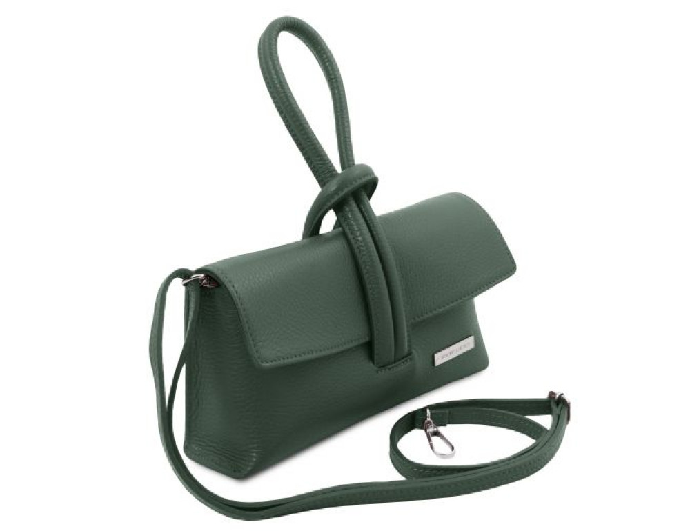 Жіночий шкіряний клатч зеленого кольору Tuscany Leather TL141990 Forest Green - Фотографія № 3