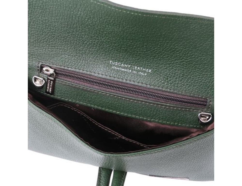 Жіночий шкіряний клатч зеленого кольору Tuscany Leather TL141990 Forest Green - Фотографія № 5