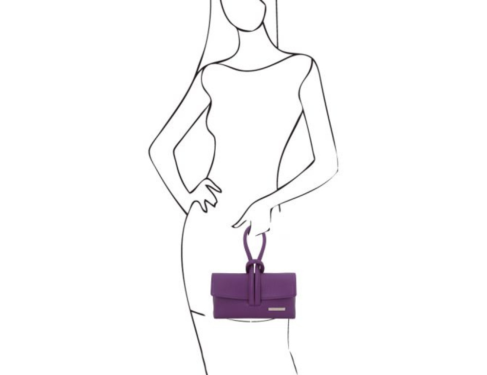 Жіночий шкіряний клатч фіолетового кольору Tuscany Leather TL141990 Purple - Фотографія № 2