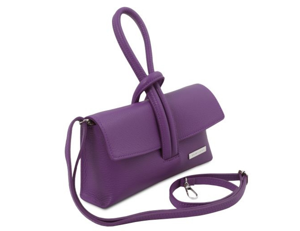 Жіночий шкіряний клатч фіолетового кольору Tuscany Leather TL141990 Purple - Фотографія № 3