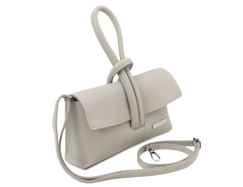 Світло-сіра жіноча сумочка-клатч Tuscany Leather TL141990 Light Gray - Фотографія № 3