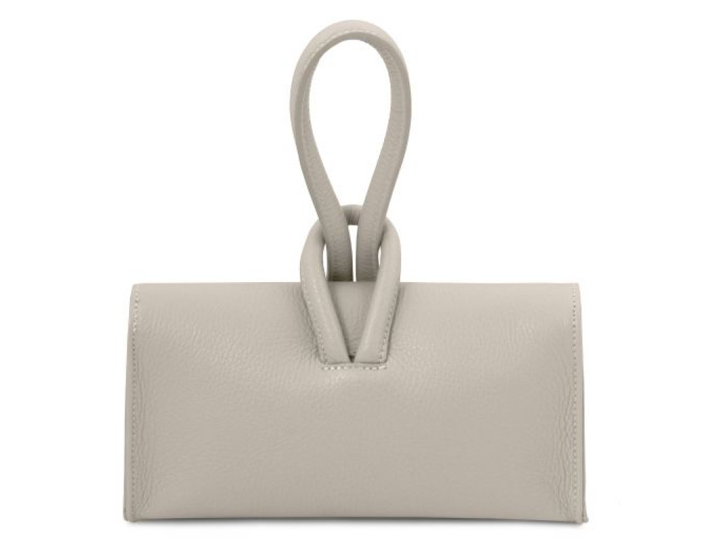 Світло-сіра жіноча сумочка-клатч Tuscany Leather TL141990 Light Gray - Фотографія № 4