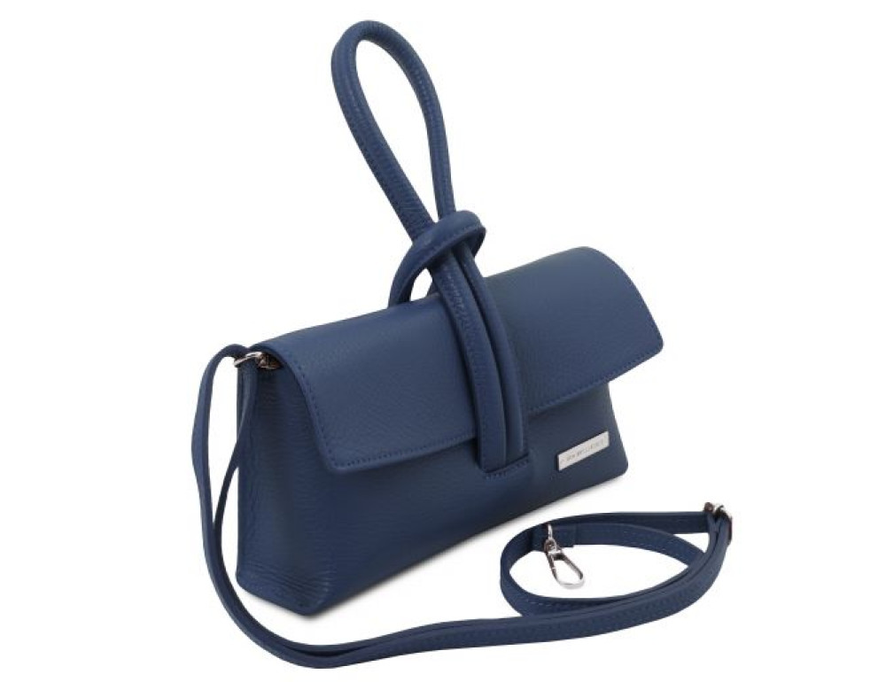 Темно-синя жіноча сумочка-клатч Tuscany Leather TL141990 Navy Blue - Фотографія № 3