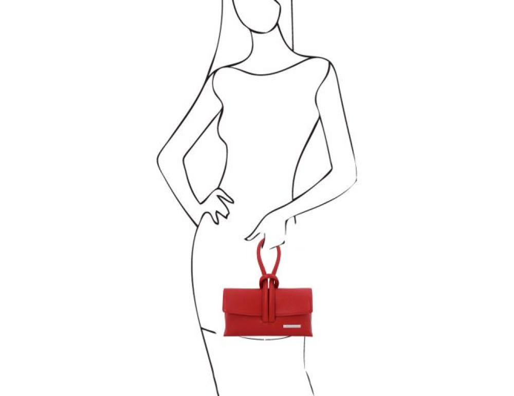 Жіночий шкіряний клатч червоного кольору Tuscany Leather TL141990 Red - Фотографія № 2
