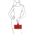 Жіночий шкіряний клатч червоного кольору Tuscany Leather TL141990 Red - Фотографія № 101