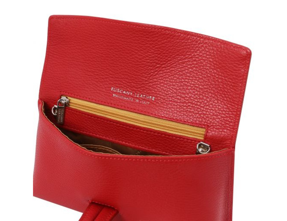 Жіночий шкіряний клатч червоного кольору Tuscany Leather TL141990 Red - Фотографія № 5