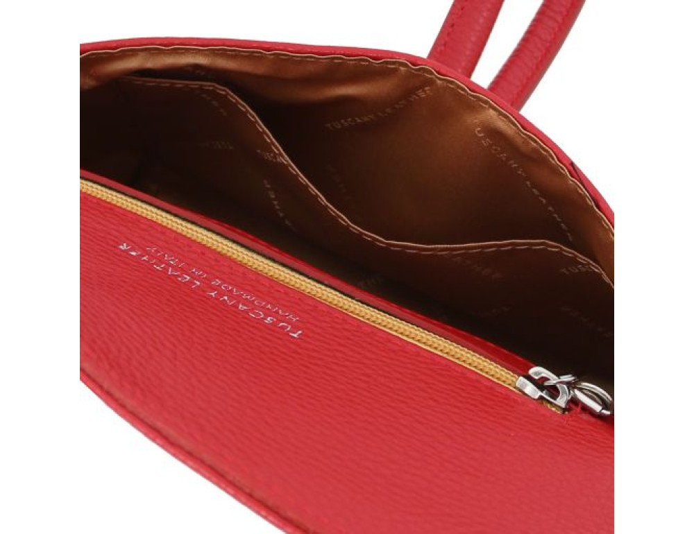 Жіночий шкіряний клатч червоного кольору Tuscany Leather TL141990 Red - Фотографія № 6