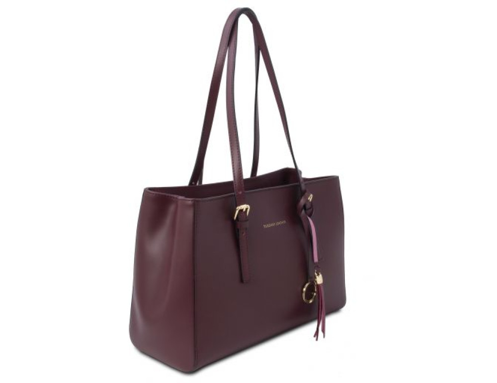 Бордова жіноча сумка з натуральної шкіри Tuscany Leather TL142037 Bordo - Фотографія № 3