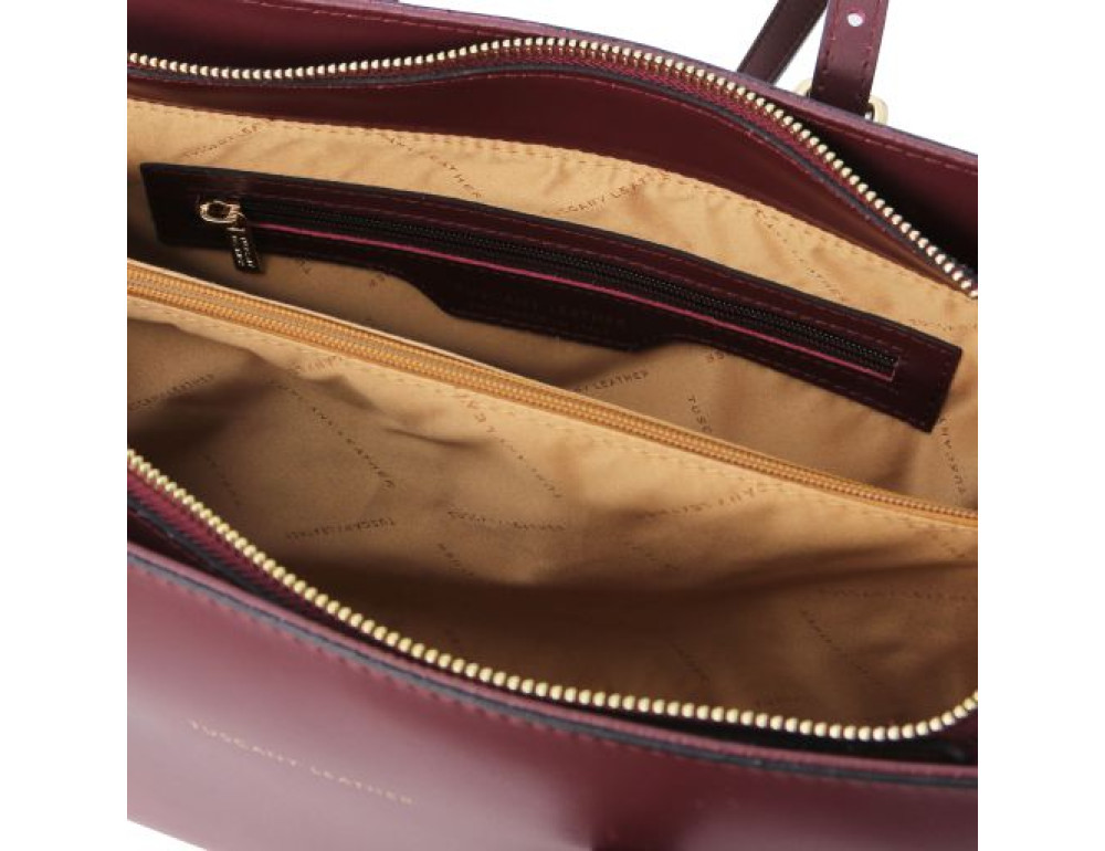 Бордова жіноча сумка з натуральної шкіри Tuscany Leather TL142037 Bordo - Фотографія № 4