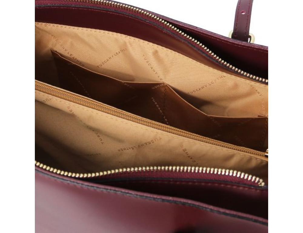 Бордова жіноча сумка з натуральної шкіри Tuscany Leather TL142037 Bordo - Фотографія № 5