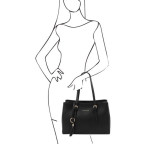 Чорна жіноча сумка з натуральної шкіри Tuscany Leather TL142037 Black - Фотографія № 101