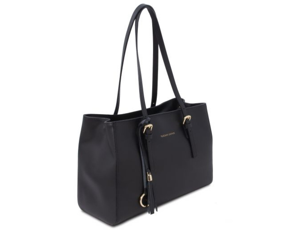 Чорна жіноча сумка з натуральної шкіри Tuscany Leather TL142037 Black - Фотографія № 3