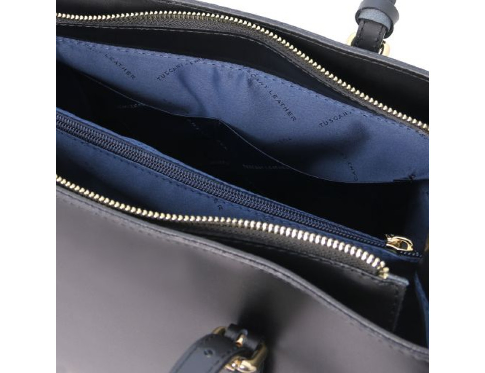 Чорна жіноча сумка з натуральної шкіри Tuscany Leather TL142037 Black - Фотографія № 6