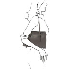 Сіра жіноча сумка з натуральної шкіри Tuscany Leather TL142037 Gray - Фотографія № 106