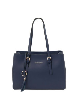 Темно-синя жіноча сумка з натуральної шкіри Tuscany Leather TL142037 Navy Blue