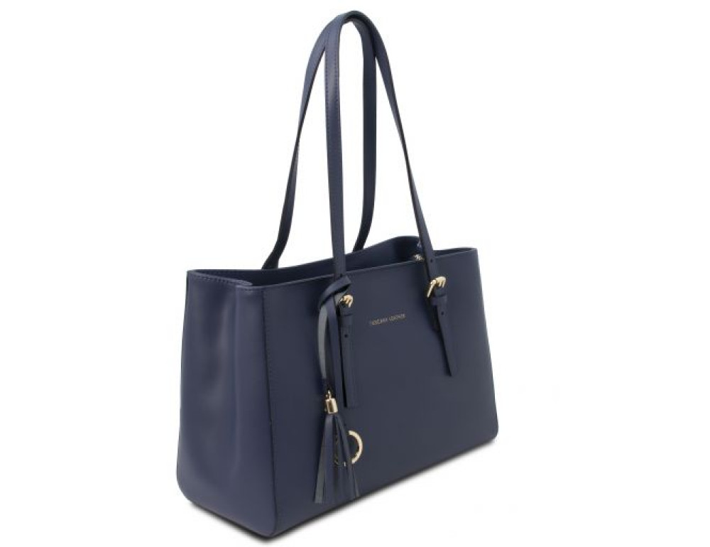 Темно-синя жіноча сумка з натуральної шкіри Tuscany Leather TL142037 Navy Blue - Фотографія № 3