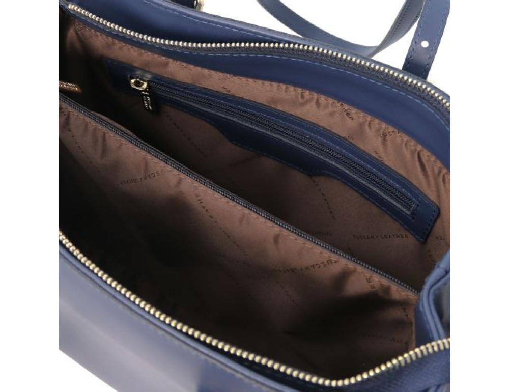 Темно-синя жіноча сумка з натуральної шкіри Tuscany Leather TL142037 Navy Blue - Фотографія № 4