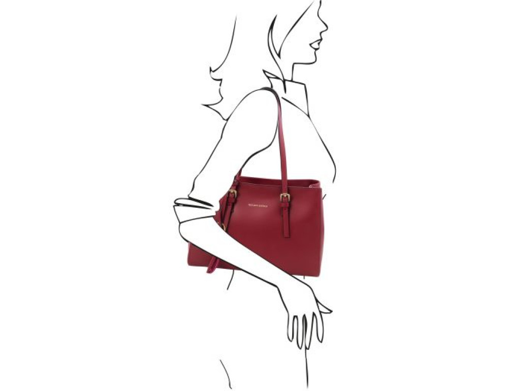 Червона жіноча сумка з натуральної шкіри Tuscany Leather TL142037 Red - Фотографія № 5