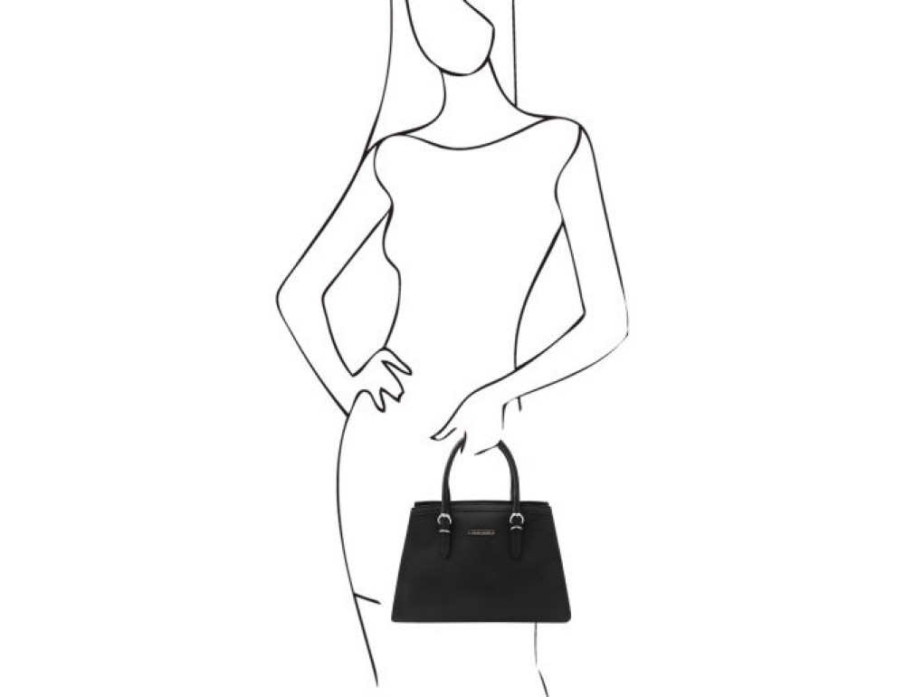 Чорна жіноча шкіряна сумочка Tuscany Leather TL142147 Black - Фотографія № 2