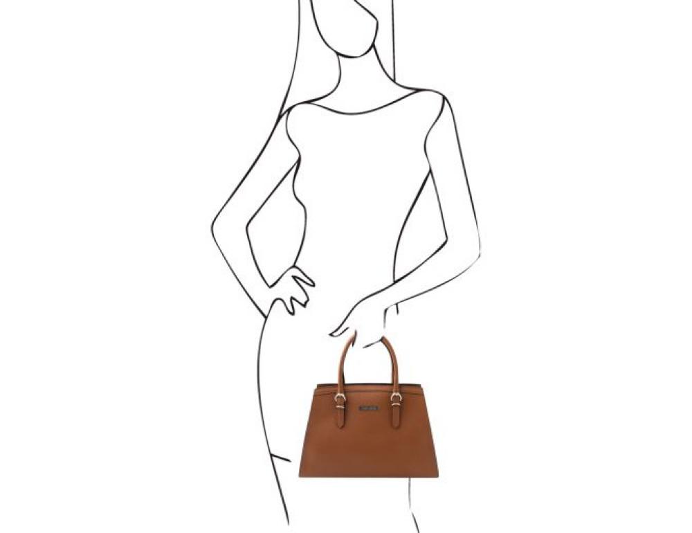 Коричнева жіноча шкіряна сумочка Tuscany Leather TL142147 COGNAC - Фотографія № 2