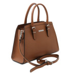 Коричнева жіноча шкіряна сумочка Tuscany Leather TL142147 COGNAC - Фотографія № 102