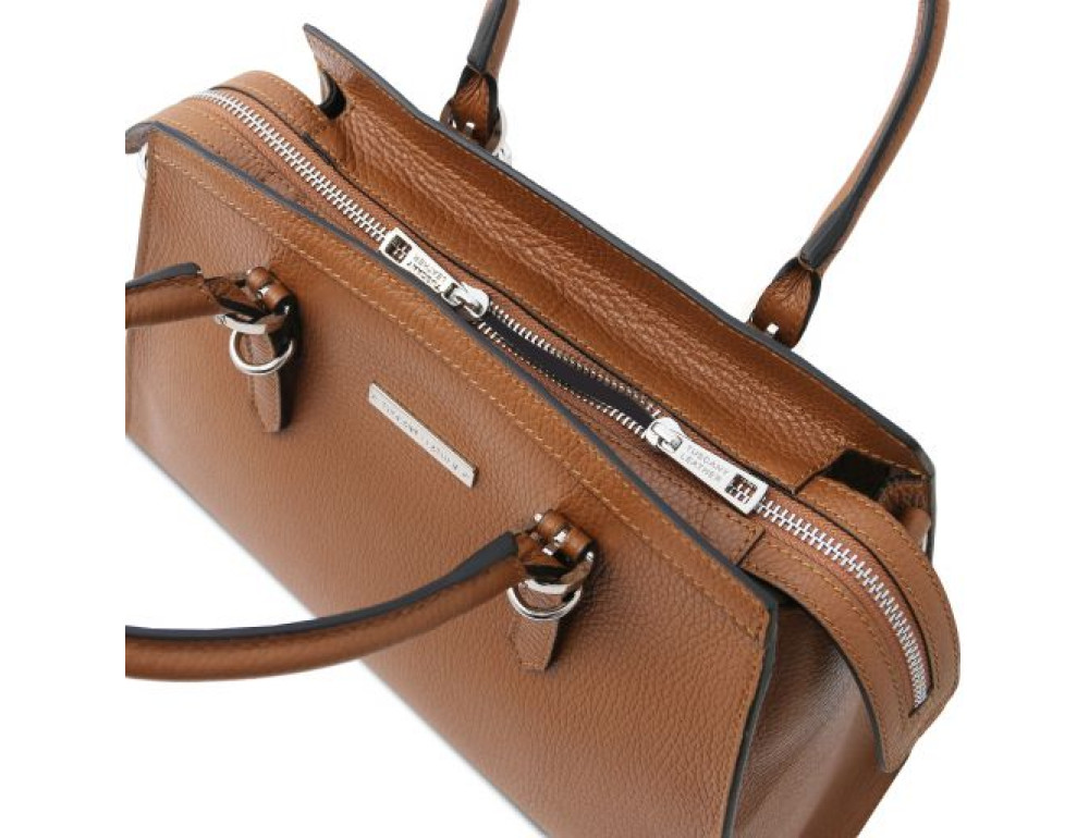 Коричнева жіноча шкіряна сумочка Tuscany Leather TL142147 COGNAC - Фотографія № 6
