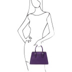 Жіноча шкіряна сумка фіолетового кольору Tuscany Leather TL142147 Purple - Фотографія № 101
