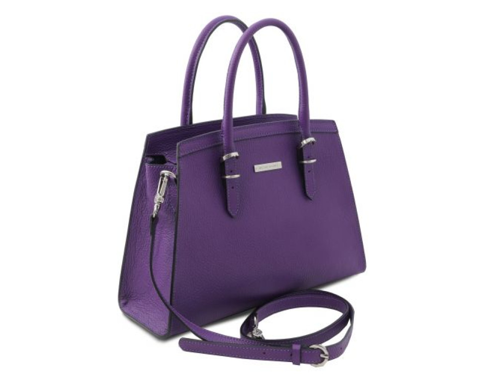 Жіноча шкіряна сумка фіолетового кольору Tuscany Leather TL142147 Purple - Фотографія № 3