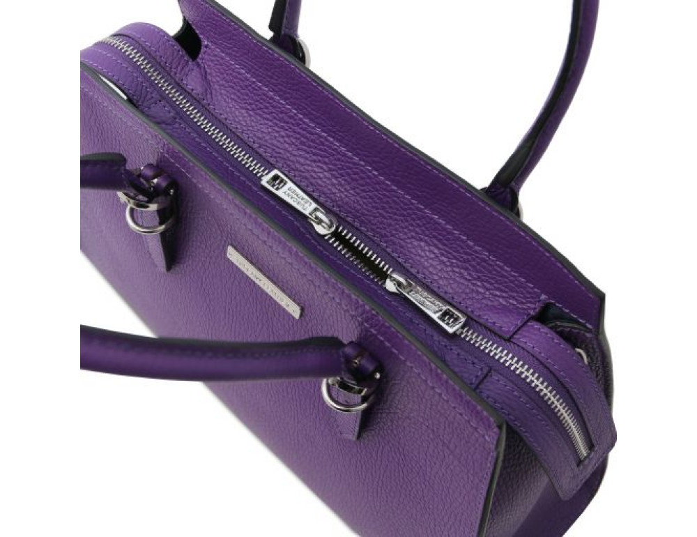 Жіноча шкіряна сумка фіолетового кольору Tuscany Leather TL142147 Purple - Фотографія № 6