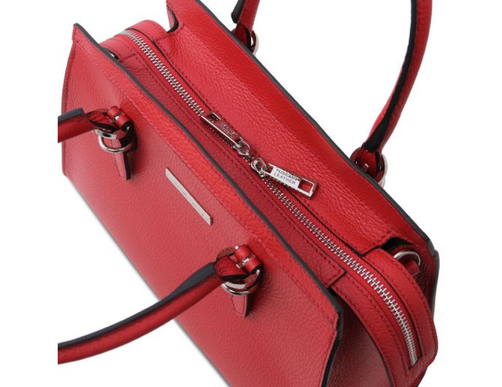 Жіноча шкіряна сумка червоного кольору Tuscany Leather TL142147 Lipstick Red - Фотографія № 6