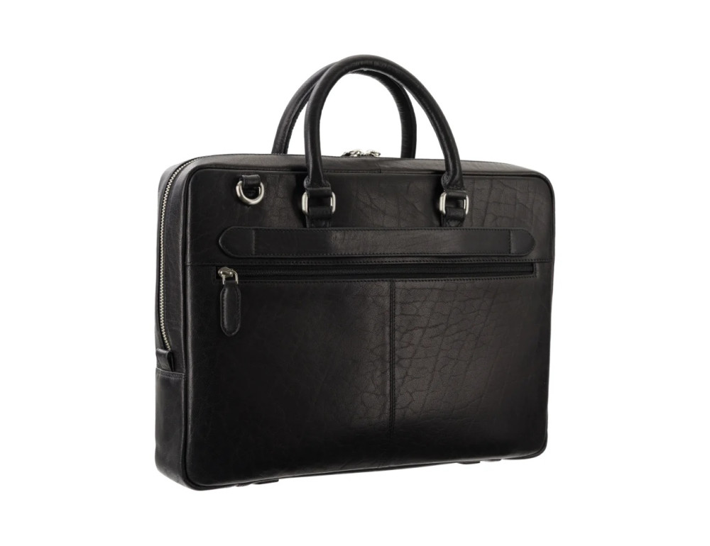 Тонка шкіряна сумка для ноутбука з RFID-захистом Visconti Slim Laptop Case ML50 Blk - Фотографія № 3
