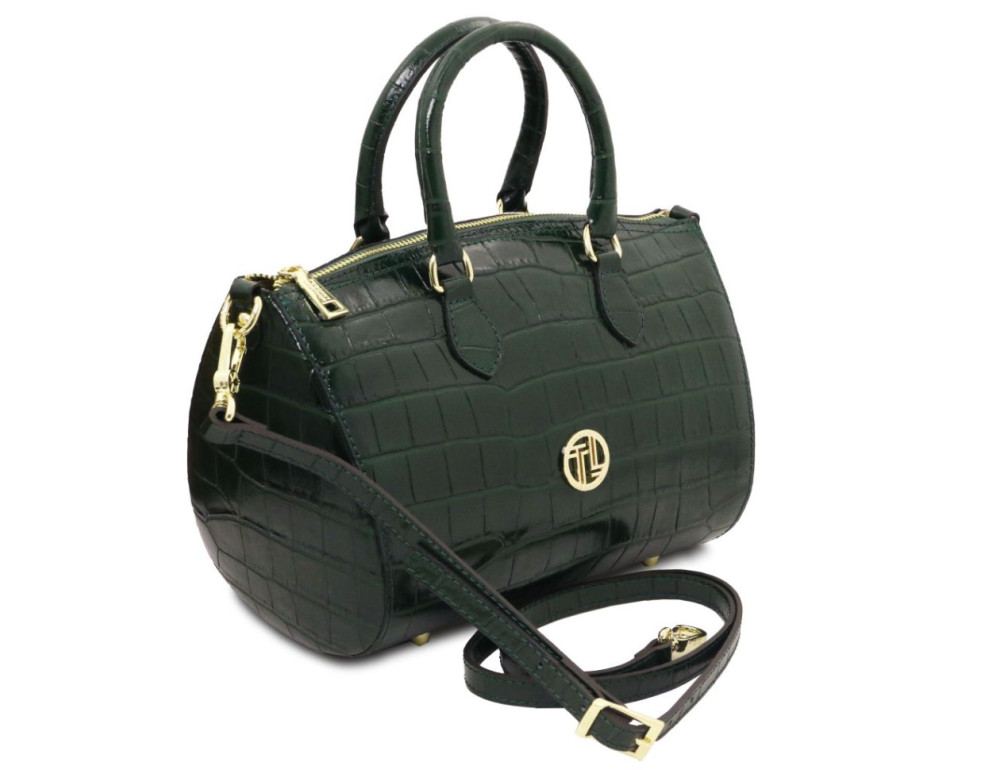 Зелена сумка жіноча через плече Layla Croco від Tuscany TL142398 Forest Green - Фотографія № 3