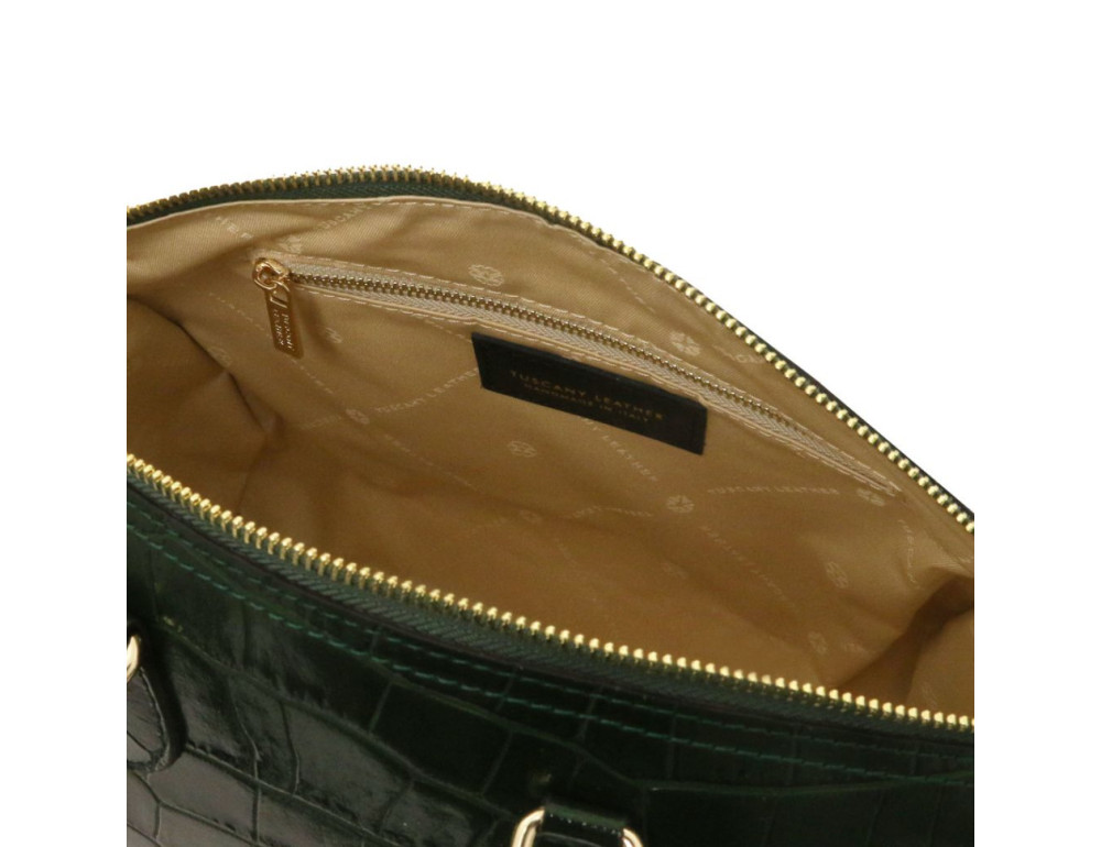Зелена сумка жіноча через плече Layla Croco від Tuscany TL142398 Forest Green - Фотографія № 6