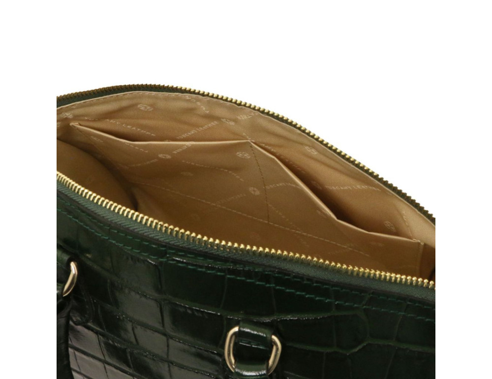 Зелена сумка жіноча через плече Layla Croco від Tuscany TL142398 Forest Green - Фотографія № 7