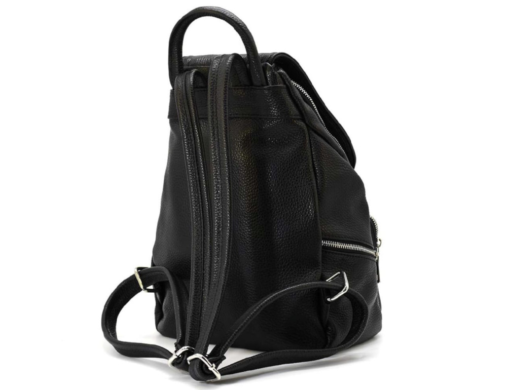 Жіночий шкіряний рюкзак Virginia Conti VC03150black (чорний, Італія) - Фотографія № 2