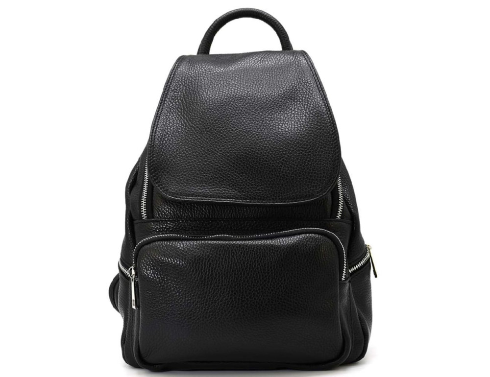 Жіночий шкіряний рюкзак Virginia Conti VC03150black (чорний, Італія) - Фотографія № 3