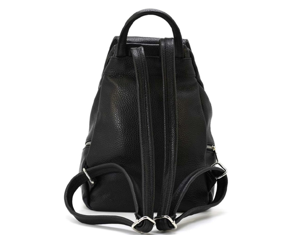 Жіночий шкіряний рюкзак Virginia Conti VC03150black (чорний, Італія) - Фотографія № 4