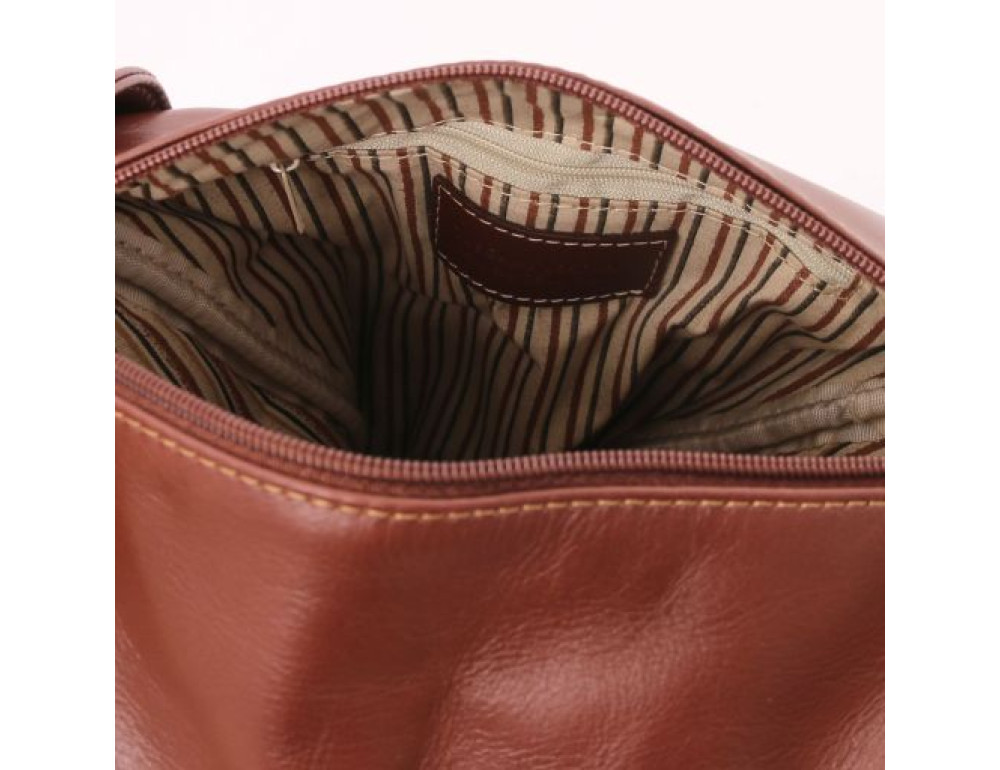 Жіночий рюкзак транфсормер із м'якої шкіри DELHI Tuscany Leather TL140962 Brown - Фотографія № 6