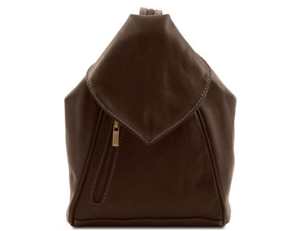 Жіночий рюкзак транфсормер із м'якої шкіри DELHI Tuscany Leather TL140962 Dark Brown - Фотографія № 1 Жіночий рюкзак транфсормер із м'якої шкіри DELHI Tuscany Leather TL140962 Dark Brown - Фотографія № 1