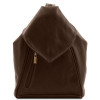 Жіночий рюкзак транфсормер із м'якої шкіри DELHI Tuscany Leather TL140962 Dark Brown