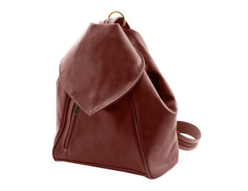 Жіночий рюкзак транфсормер із м'якої шкіри DELHI Tuscany Leather TL140962 Dark Brown - Фотографія № 3