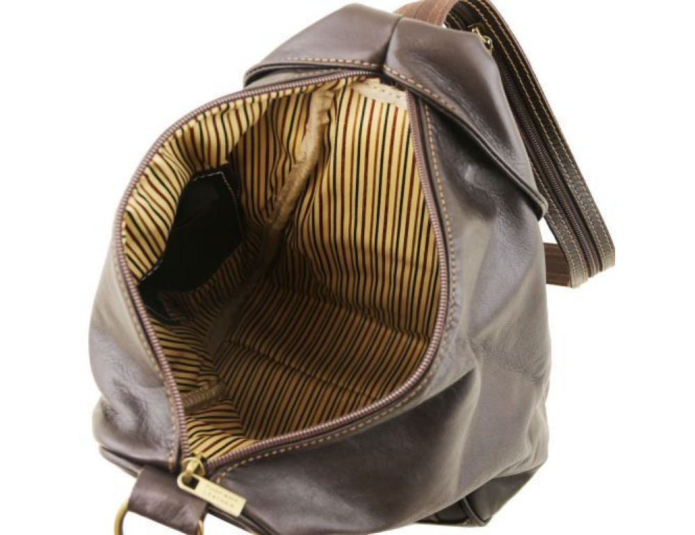 Жіночий рюкзак транфсормер із м'якої шкіри DELHI Tuscany Leather TL140962 Dark Brown - Фотографія № 8