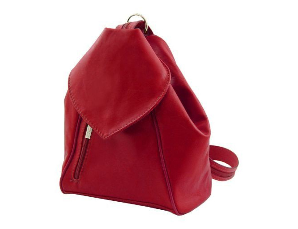 Жіночий рюкзак транфсормер із м'якої шкіри DELHI Tuscany Leather TL140962 Red - Фотографія № 3