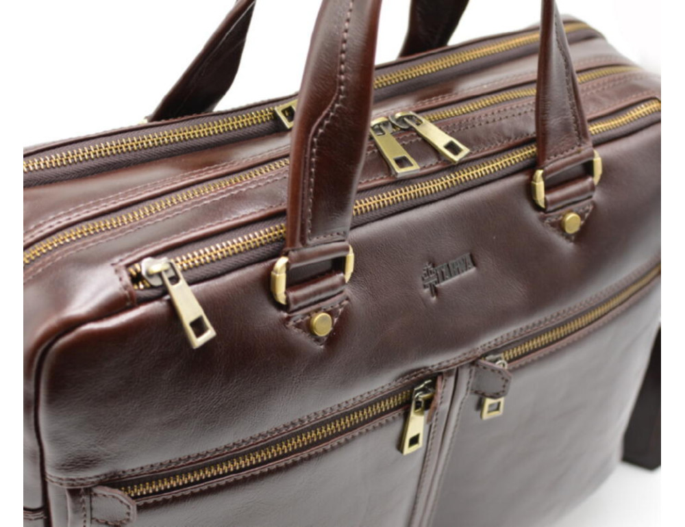 Стильний коричневий портфель TARWA TX-4664-4lx бородовой - Фотографія № 5