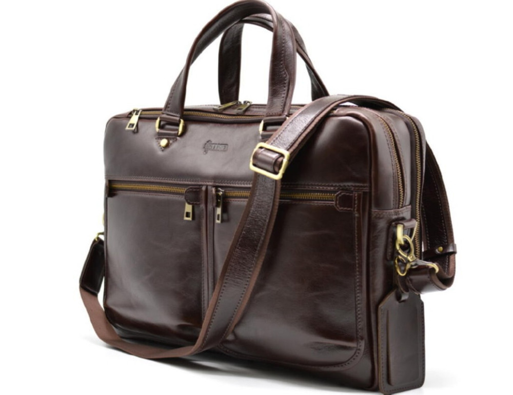 Стильний коричневий портфель TARWA TX-4664-4lx бородовой - Фотографія № 8